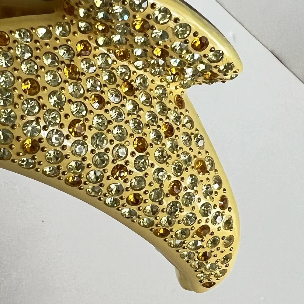 Vintage Mustard Swarovski Crystal Hair Claw Clip